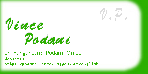 vince podani business card